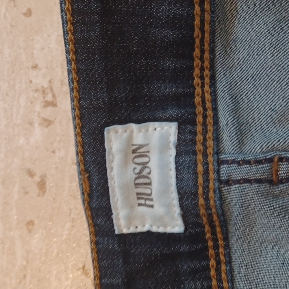 Hudson Cuffed Blue Denim Jean Shorts - Picture 5 of 8